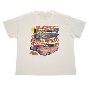 Vintage 2009 Rod Run End Of The World T Shirt Washington White Cars Show 2XL